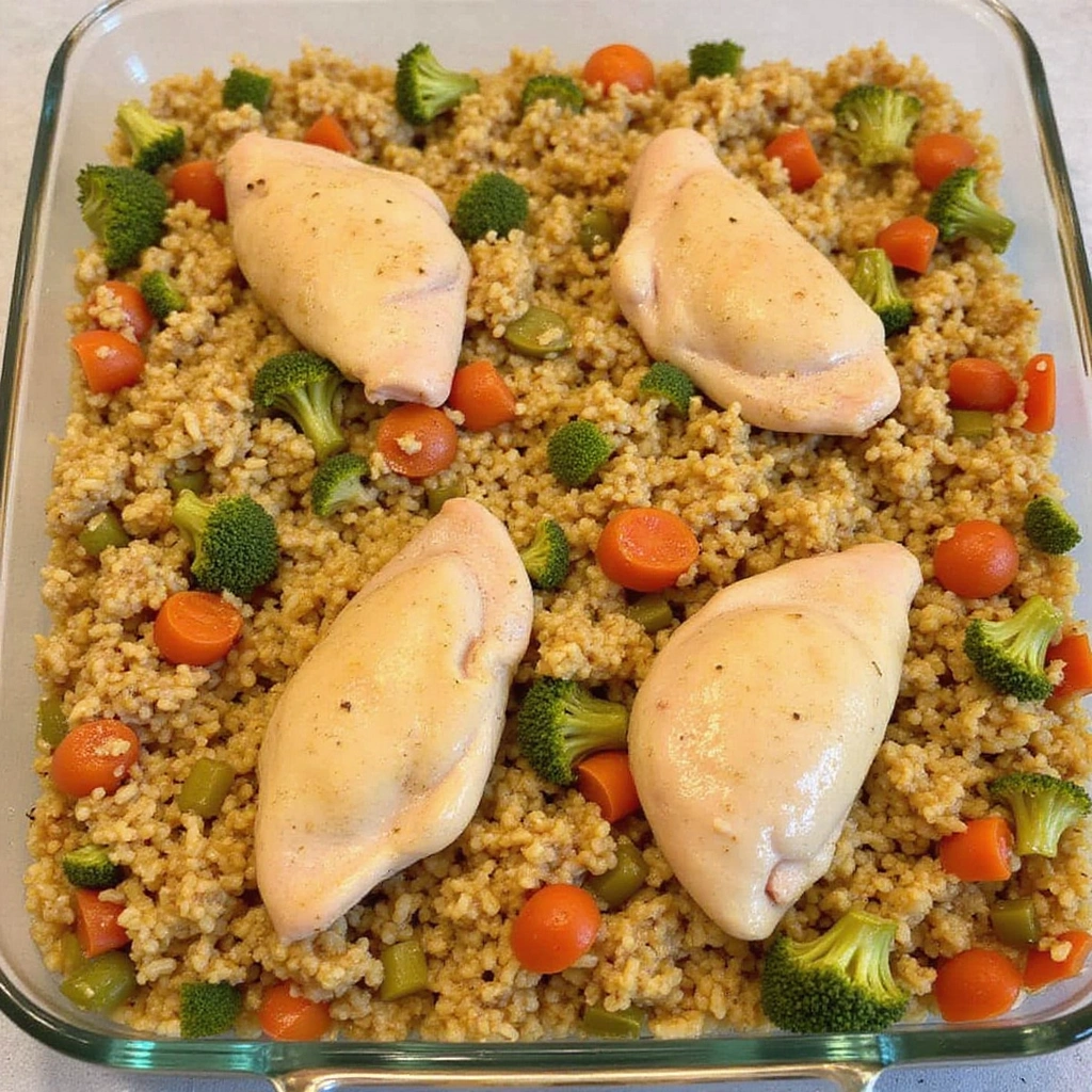 Baked Chicken and Rice Recipes Family Friendly Meal - Step 4: Combine Ingredients