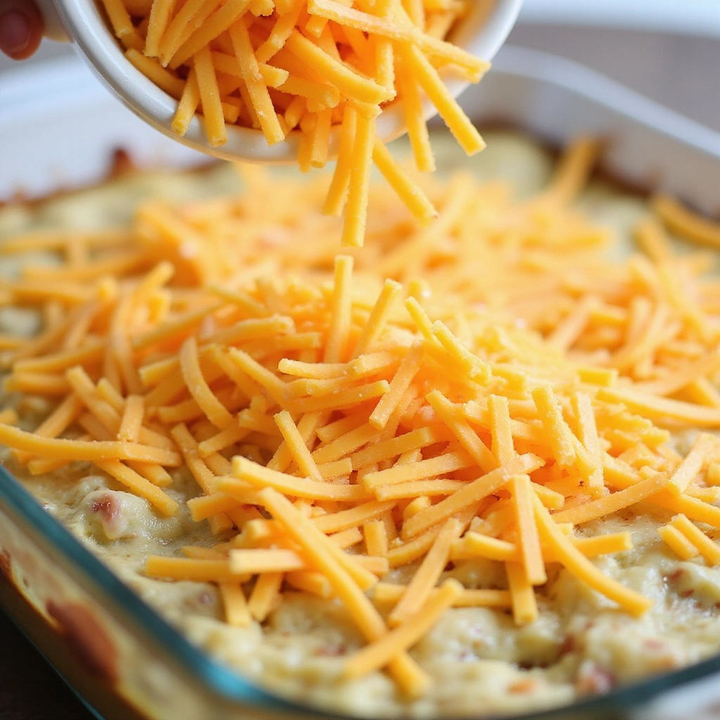 Chicken Broccoli Rice Cheese Casserole Easy Cream of Chicken Recipes - Step 7: Add Cheese Topping