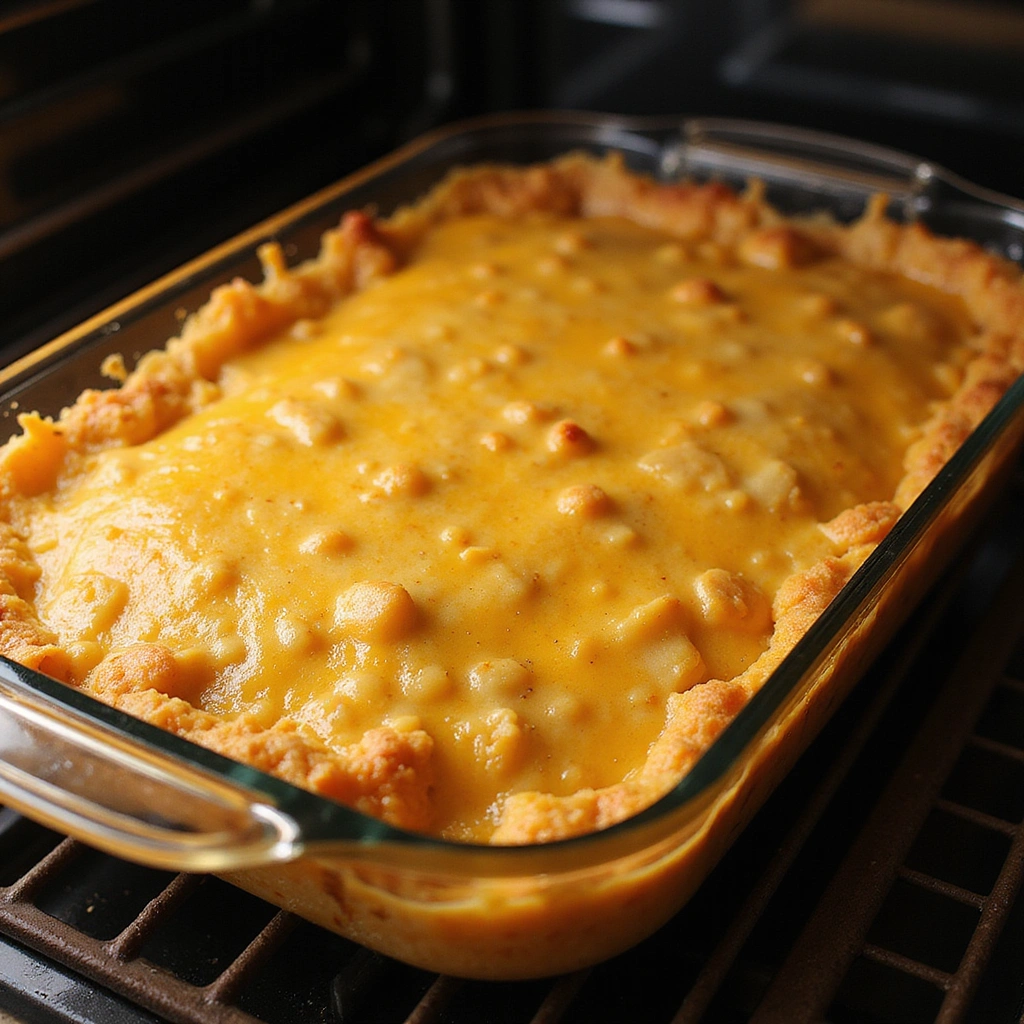 Chicken Broccoli Rice Cheese Casserole Easy Cream of Chicken Recipes - Step 8: Bake the Casserole