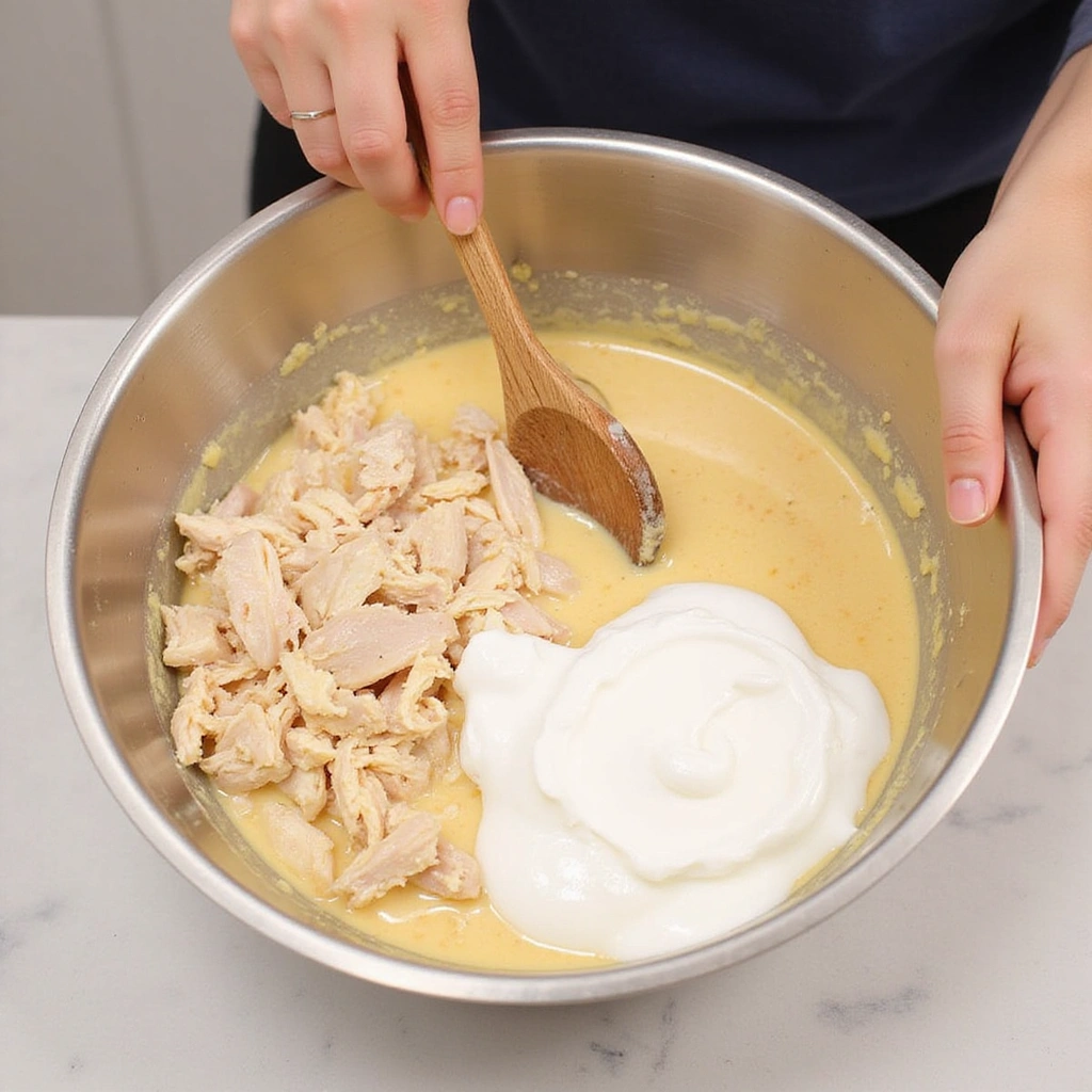 Chicken Casserole Recipes Ritz Crackers Buttery Topping - Step 2: Mix the Base Ingredients