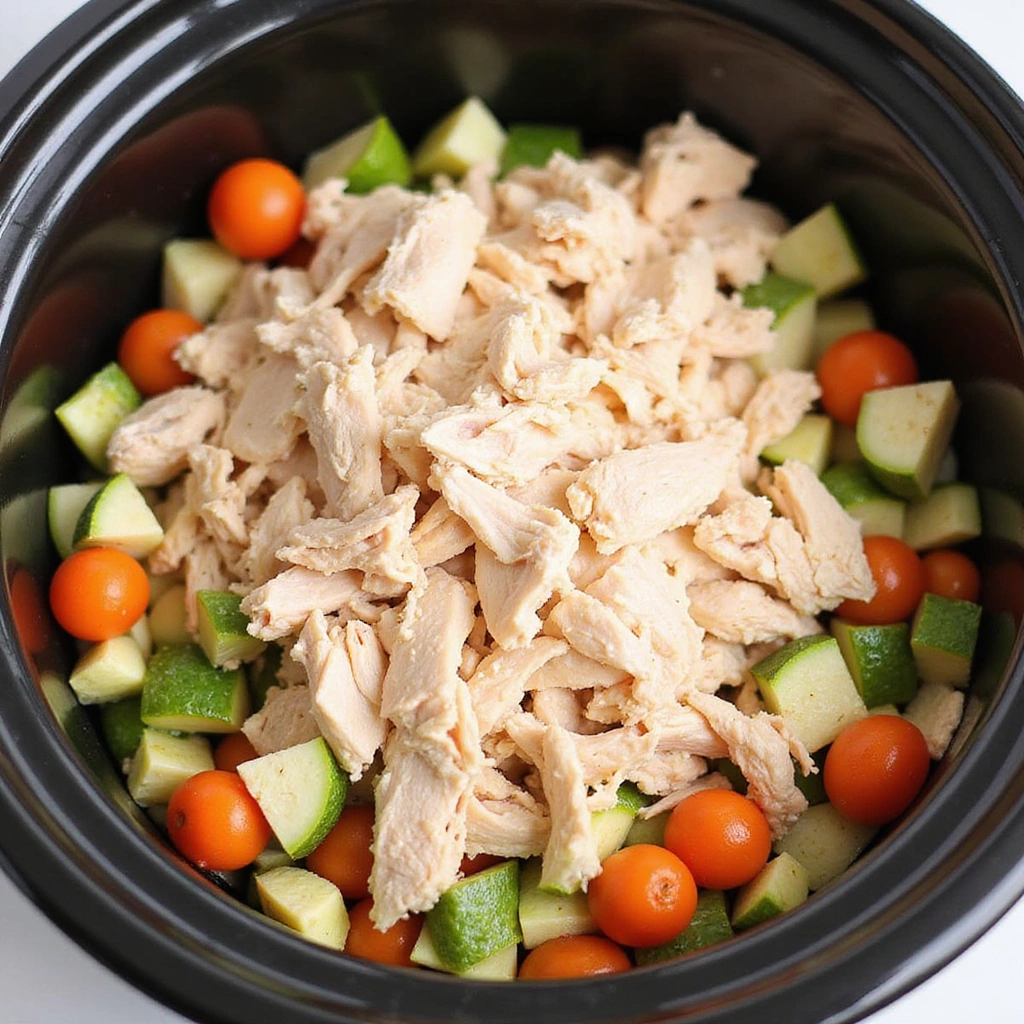 Chicken Pot Pie Crockpot Recipes Creamy and Hearty - Step 3: Add Chicken