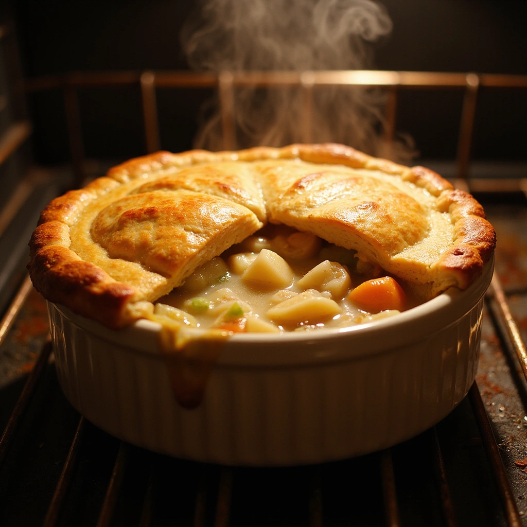 Chicken Pot Pie Crockpot Recipes Creamy and Hearty - Step 9: Bake the Pot Pie