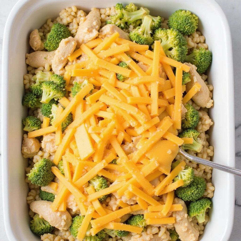 Chicken Rice and Broccoli Recipes Cheesy Family Favorite - Step 6: Bake the Mixture