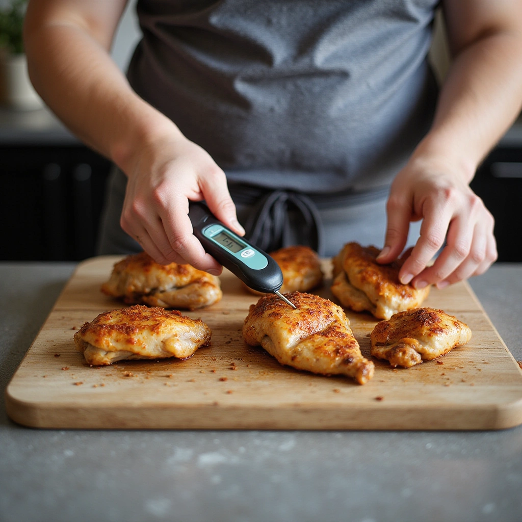 Chicken Thigh Recipes Air Fryer Crispy and Quick Step 5 Check for Doneness