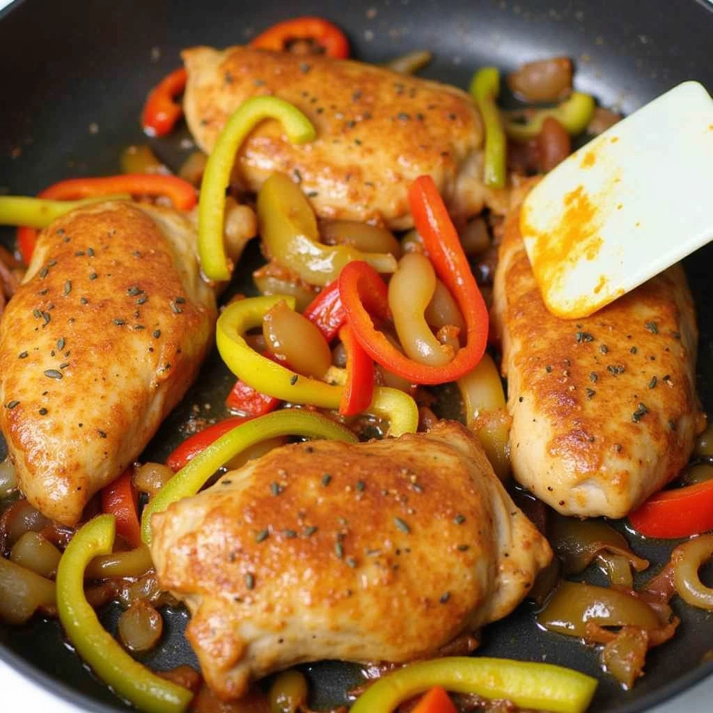 Chicken Thigh Recipes Boneless Skinless Easy Dinner Ideas 7 Chicken Thigh Recipes Boneless Skinless Easy Dinner Ideas - Step 7: Combine Chicken and Vegetables