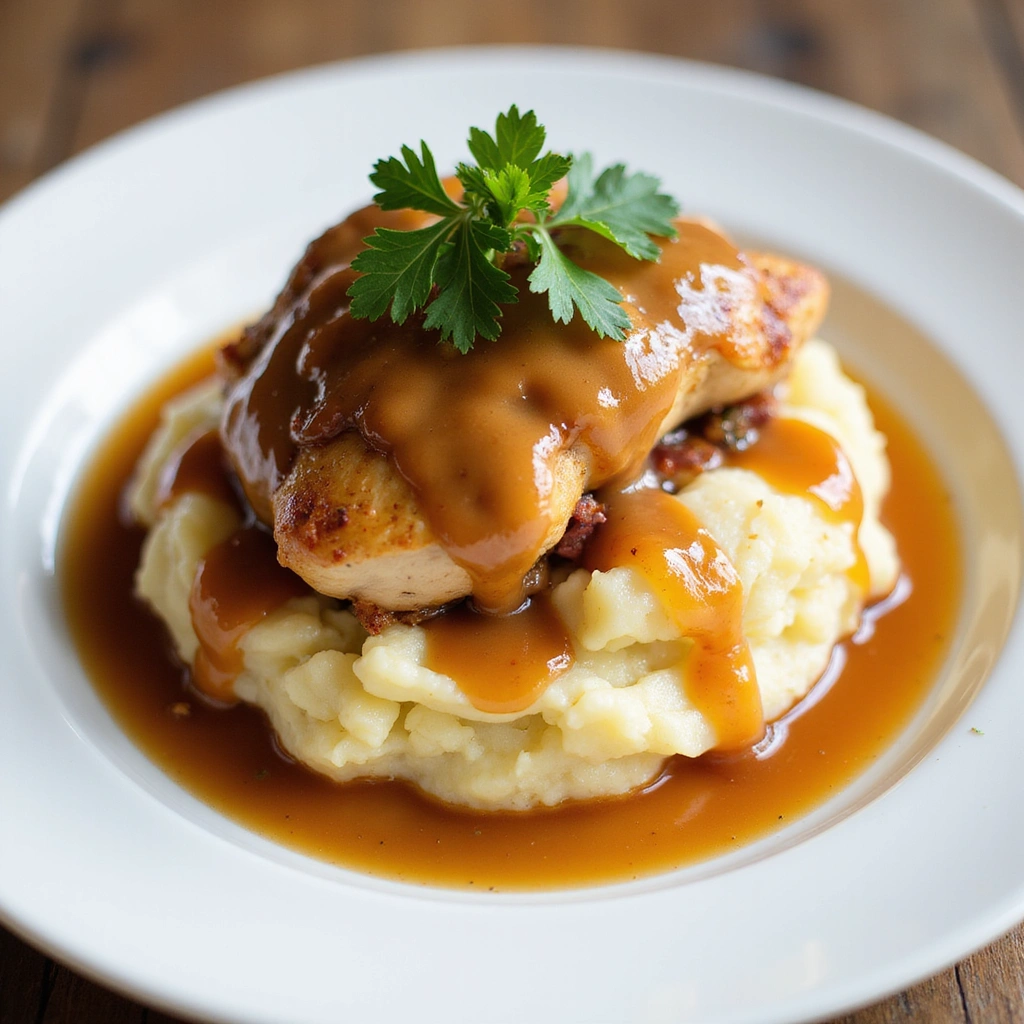 Chicken and Mashed Potatoes Recipes Classic Comfort Combo - Step 8: Serve the Dish