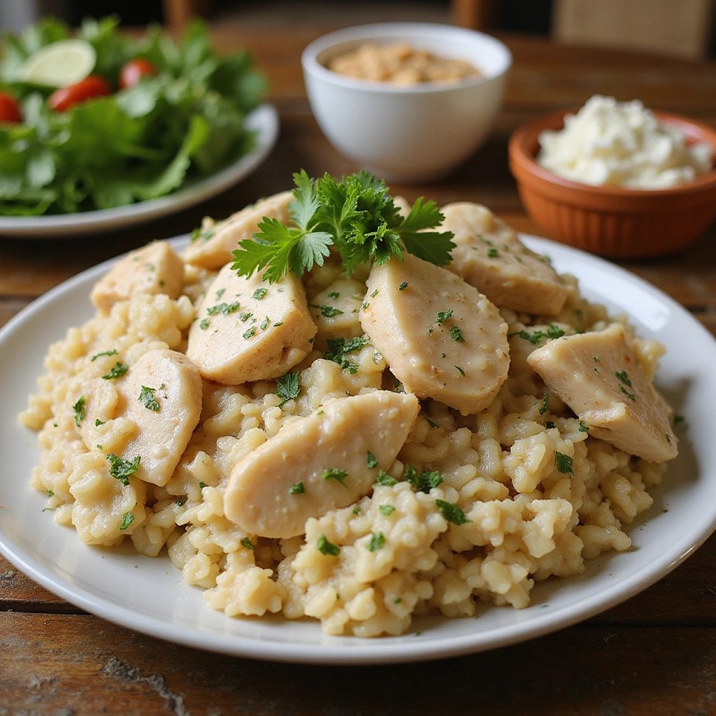 Creamy Chicken and Rice Recipes Easy Weeknight Dinner - Step 7: Serve and Garnish