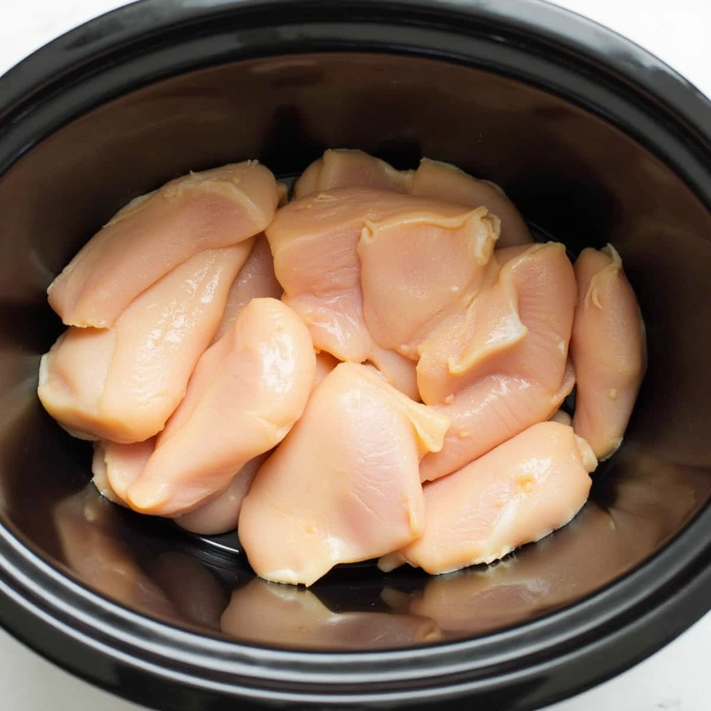 Crockpot Chicken and Noodles Recipes Creamy Comfort Food 2 Crockpot Chicken and Noodles Recipes Creamy Comfort Food Step 2 Layer Chicken in the Crockpot