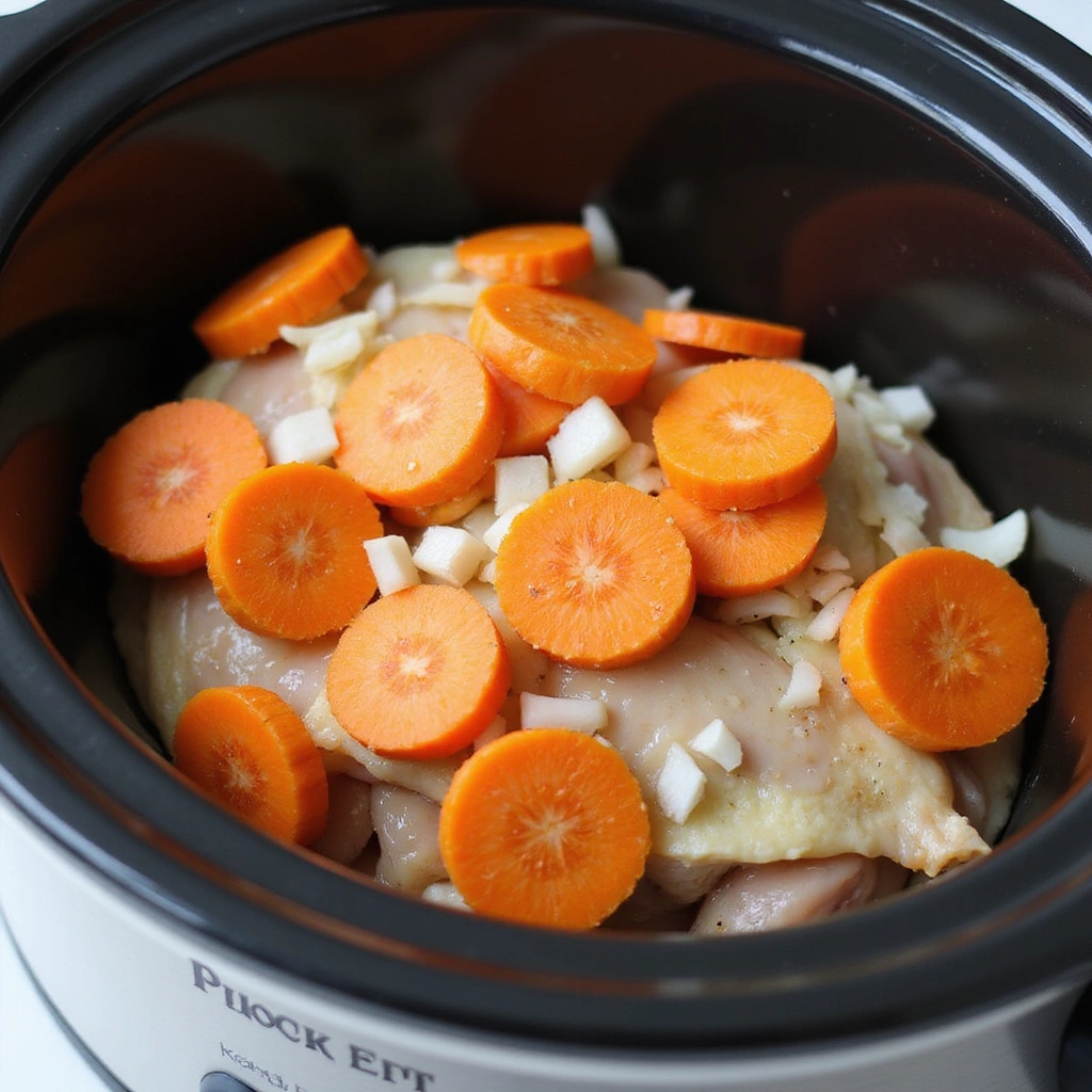Crockpot Chicken and Noodles Recipes Creamy Comfort Food 3 Crockpot Chicken and Noodles Recipes Creamy Comfort Food Step 3 Add Vegetables
