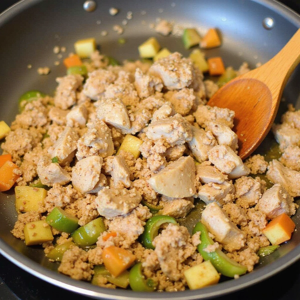 Ground Chicken and Rice Recipes Healthy and Easy - Step 4: Brown the Chicken