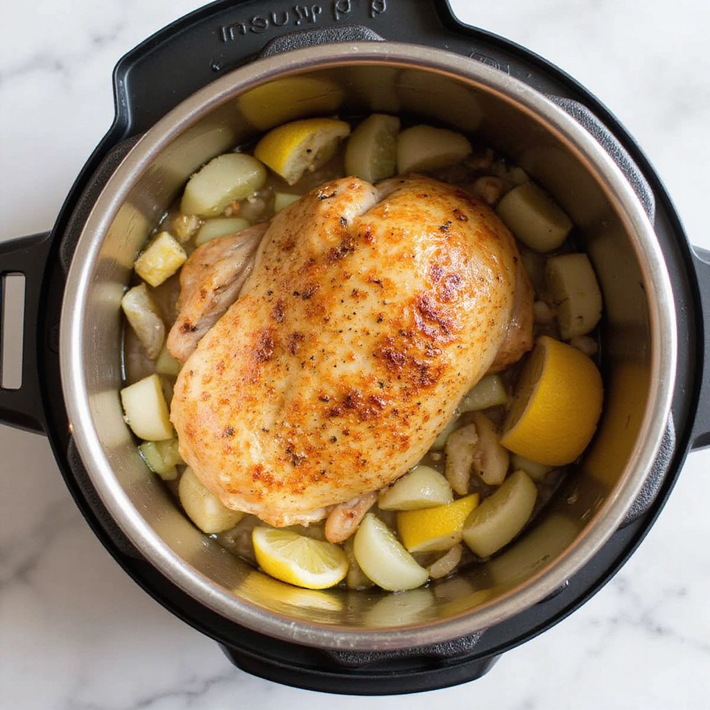 Instant Pot Whole Chicken Recipes Quick and Juicy 3 Instant Pot Whole Chicken Recipes Quick and Juicy - Step 3: Add Aromatics