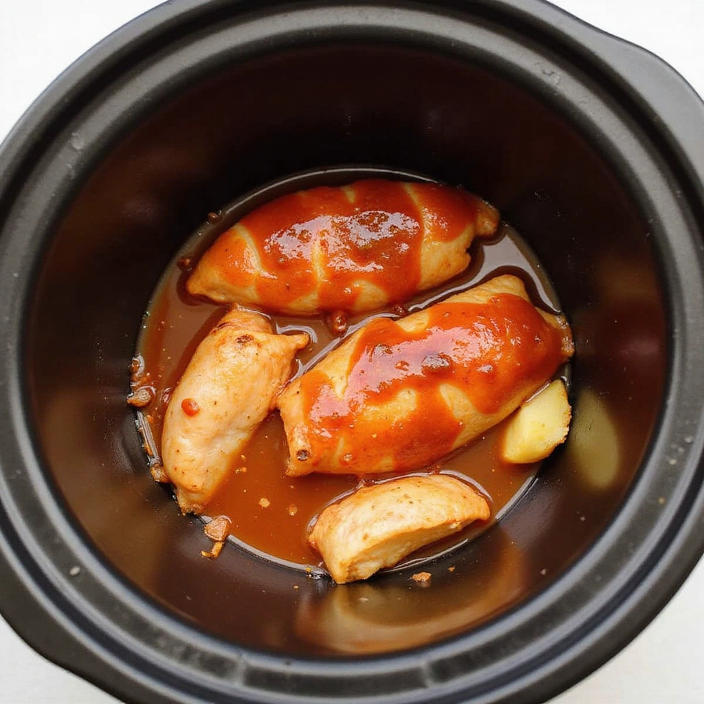 Pulled Chicken Crock Pot Recipes Easy and Versatile Step 3 Add Ingredients to the Crock Pot