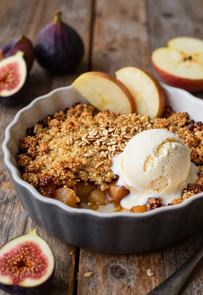 10 Fig Dessert Recipes for Elegant Naturally Sweet Bakes - 10. Spiced Fig and Apple Crumble 1