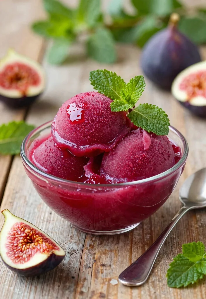 10 Fig Dessert Recipes for Elegant Naturally Sweet Bakes - 5. Fig Sorbet with Mint 1