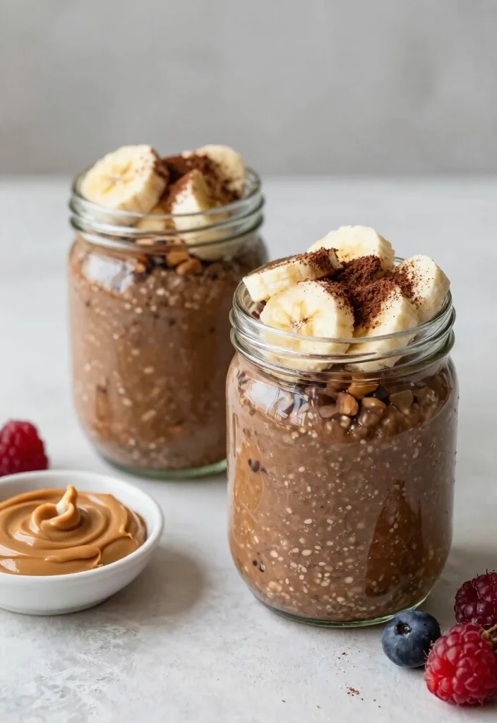 10 Healthy Chocolate Recipes for Smarter Sweet Treats 78 10 Healthy Chocolate Recipes for Smarter Sweet Treats - 8. Chocolate Peanut Butter Overnight Oats 1