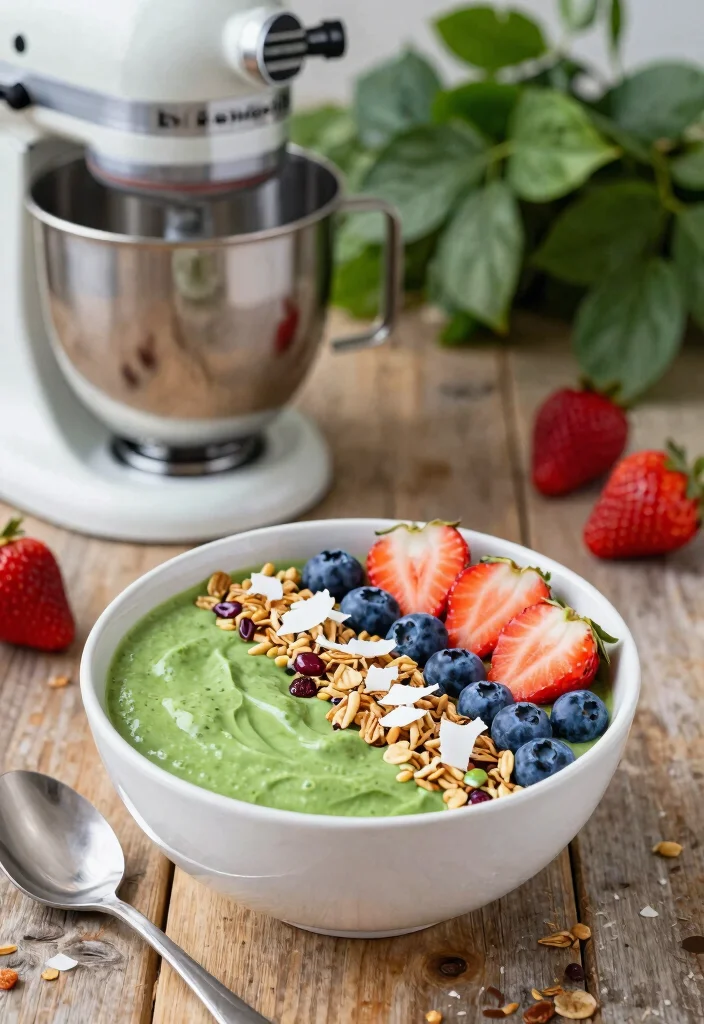 10 Healthy KitchenAid Mixer Recipes for Easy Prep Meals 1 10 Healthy KitchenAid Mixer Recipes for Easy Prep Meals - 1. Green Smoothie Power Bowl 1