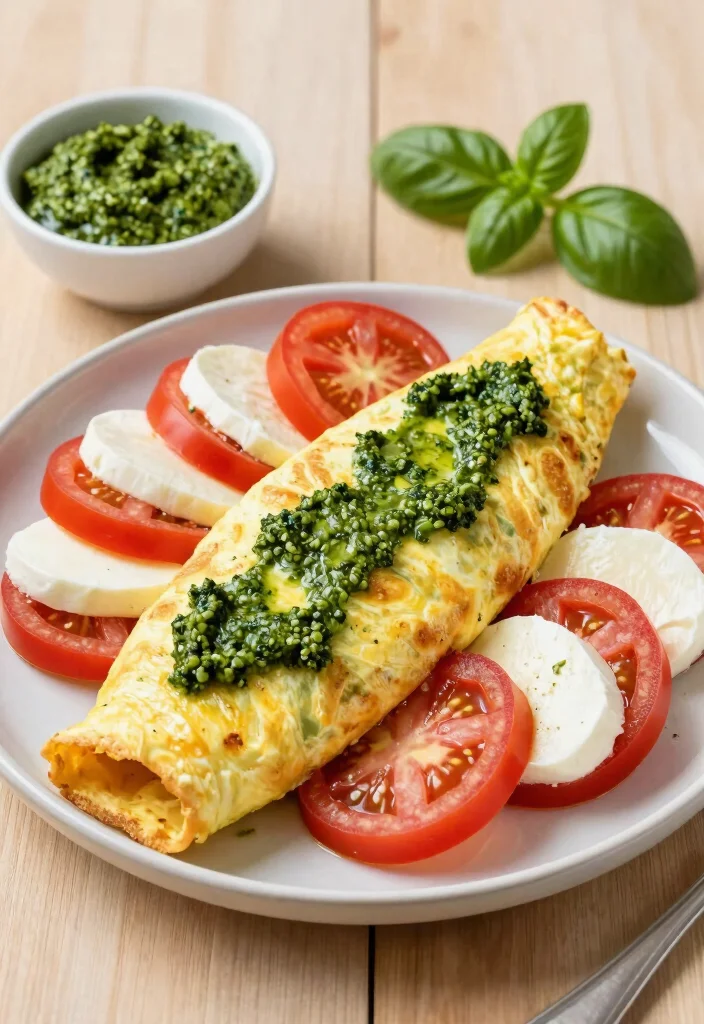 10 Keto Brunch Recipes for Low Carb Weekend Meals 67 10 Keto Brunch Recipes for Low Carb Weekend Meals 7. Caprese Omelette with Pesto 0
