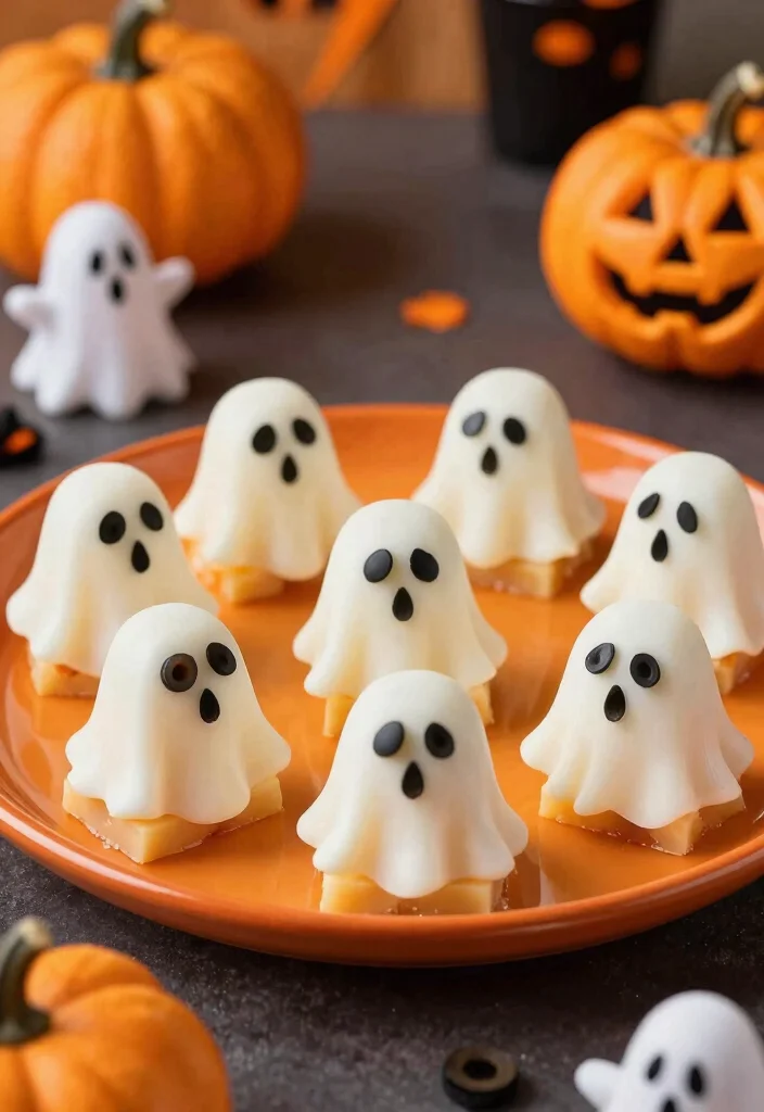 10 Keto Halloween Recipes for Low Carb Party Fun 4. Ghostly Cheese Bites 0
