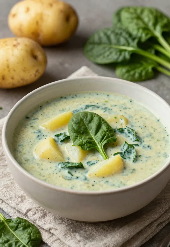 10 Vegan Potato Soup Recipes for Cozy Creamy Bowls 8. Creamy Vegan Potato and Spinach Soup 0