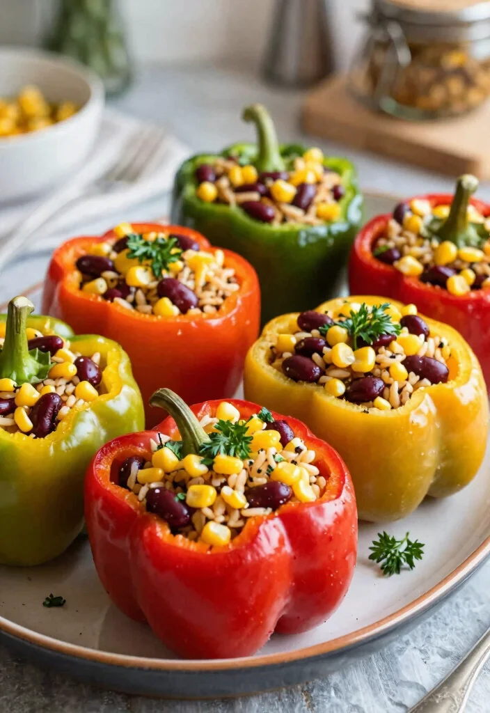 10 Vegan Recipe Videos for Easy Step by Step Cooking 9. Veggie Packed Vegan Stuffed Peppers 0