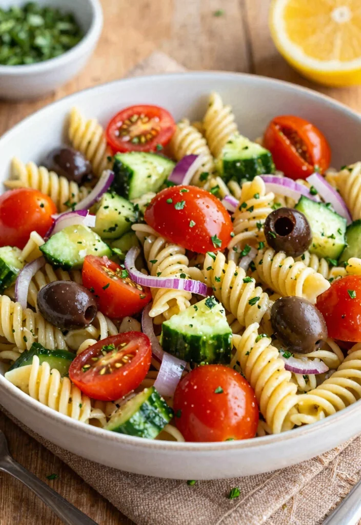 12 Greek Vegan Recipes with Fresh Mediterranean Flavor 12. Vegan Greek Pasta Salad 0