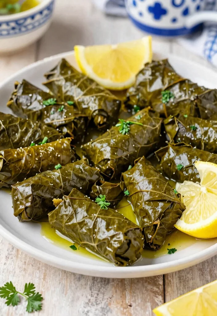 12 Greek Vegan Recipes with Fresh Mediterranean Flavor 7. Vegan Dolmades Stuffed Grape Leaves 0