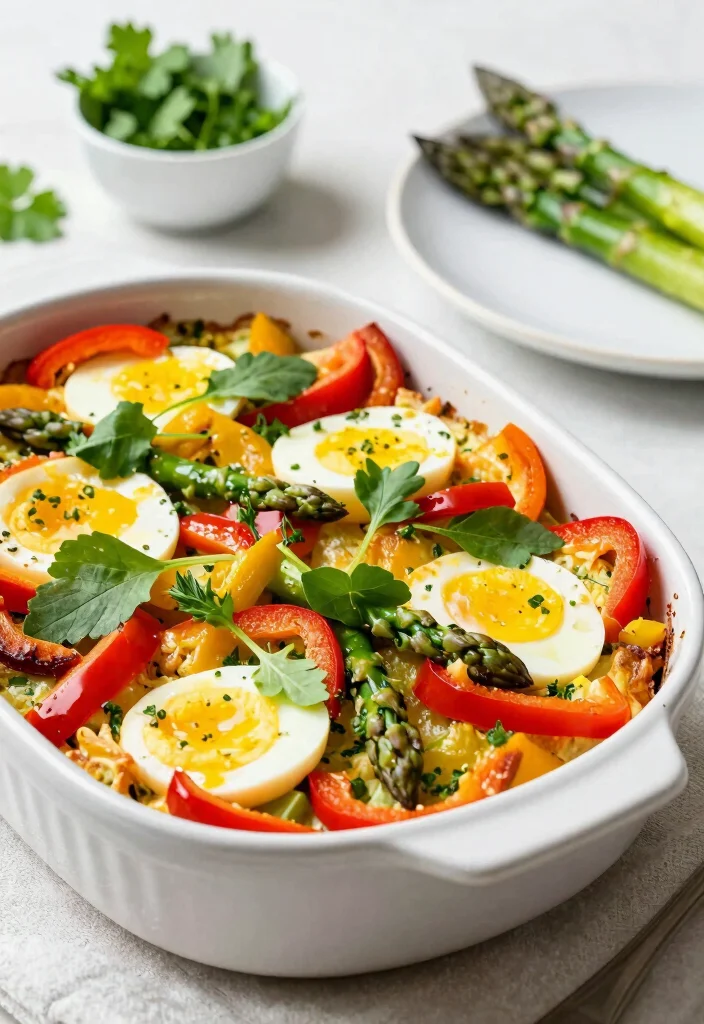 12 Healthy Egg Casserole Recipes for Protein Packed Mornings 12. Veggie Packed Egg Casserole with Bell Peppers and Asparagus 0