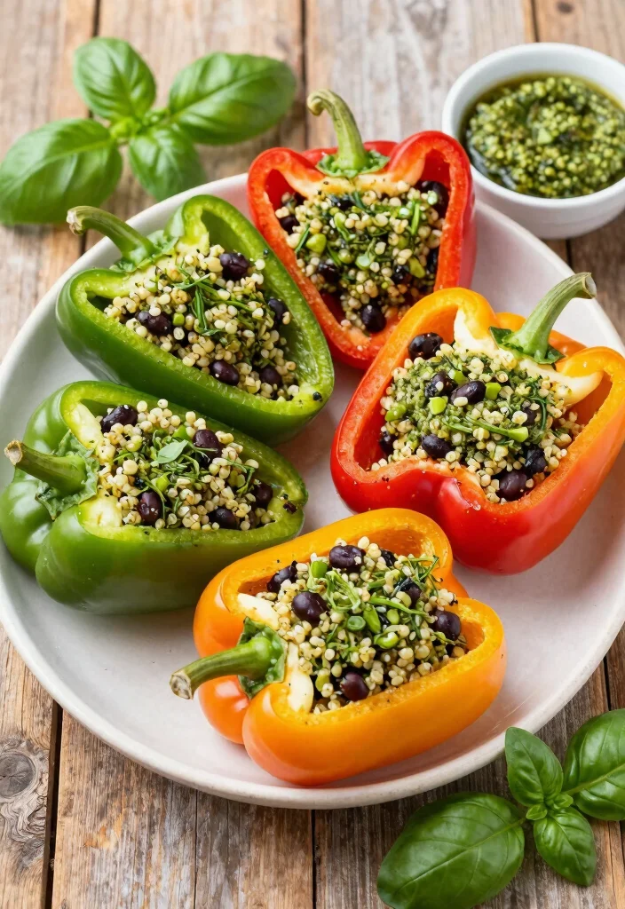 12 Healthy Pesto Dinner Recipes with Fresh Bold Flavor 34 12 Healthy Pesto Dinner Recipes with Fresh Bold Flavor 4. Pesto Stuffed Bell Peppers 0