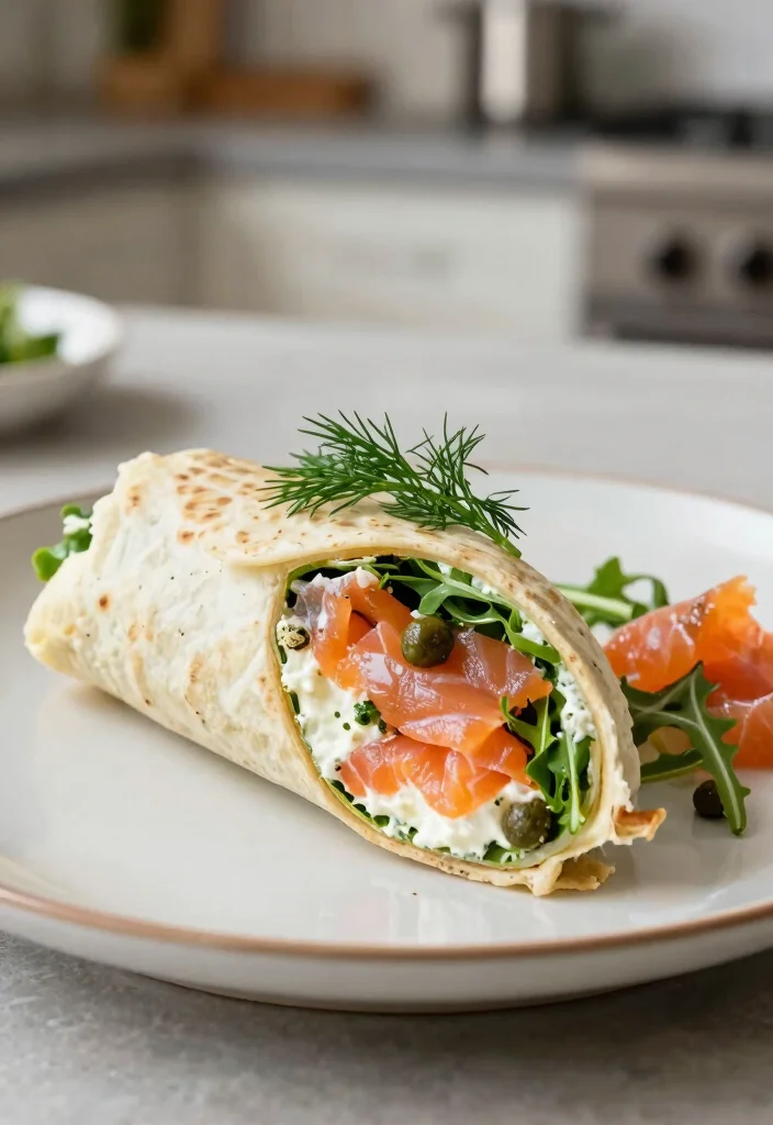 12 Healthy Wrap Recipes for Quick Balanced Meals 5. Salmon and Cream Cheese Wrap 0
