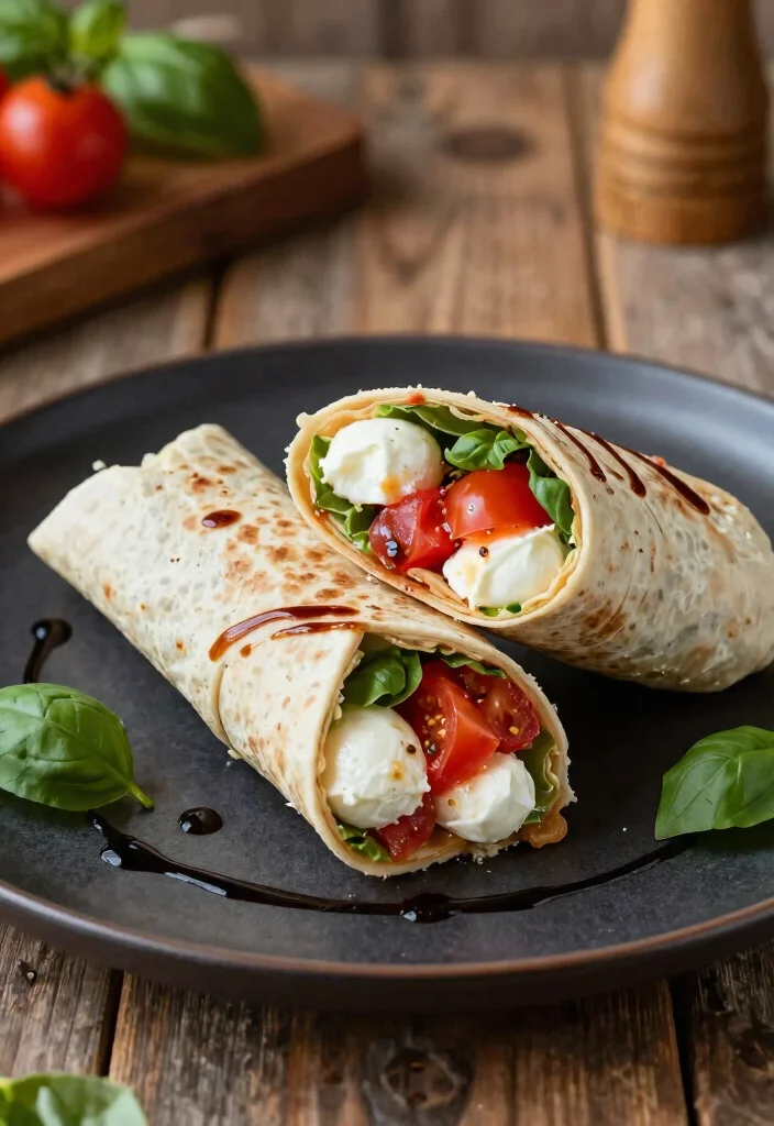 12 Healthy Wrap Recipes for Quick Balanced Meals 8. Caprese Wrap 0