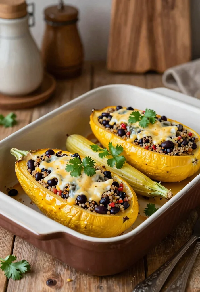 12 Healthy Yellow Squash Recipes for Light Everyday Meals 6. Stuffed Yellow Squash with Quinoa and Black Beans 0