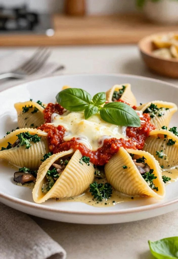 12 Kale Dinner Recipes for Easy Nutrient Rich Nights 100 12 Kale Dinner Recipes for Easy Nutrient Rich Nights 10. Kale and Mushroom Stuffed Shells 0