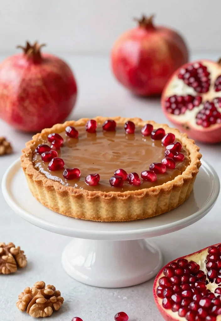 12 Mediterranean Dessert Recipes with Light Elegant Flavors 11. Pomegranate and Walnut Tart 0