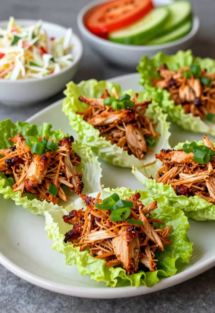 12 Shredded Chicken Keto Recipes for Fast Weeknight Meals - 11. BBQ Shredded Chicken Lettuce Cups 1