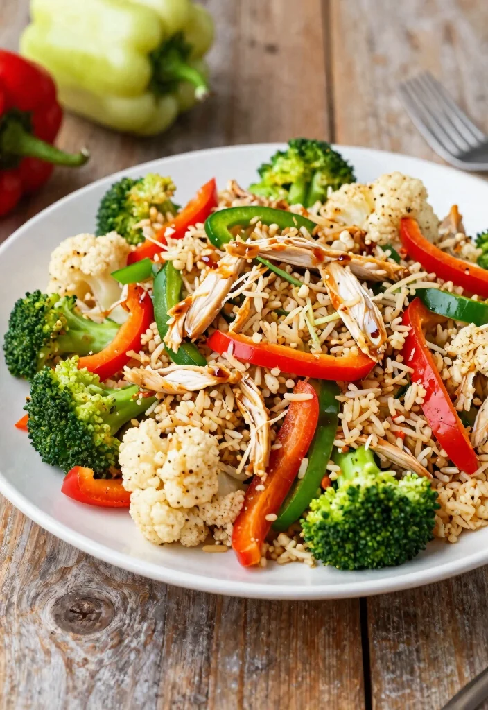 12 Shredded Chicken Keto Recipes for Fast Weeknight Meals - 5. Shredded Chicken and Cauliflower Rice Stir-Fry 1