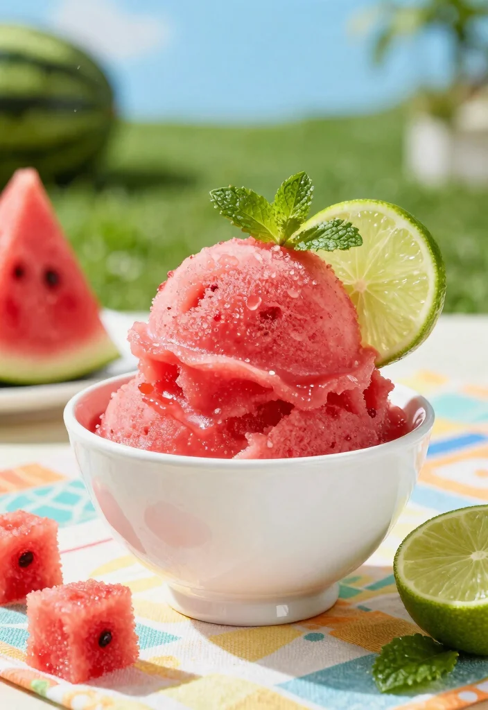 12 Summer Dessert Recipes for Light Fresh Sweet Treats - 2. Watermelon Sorbet 1
