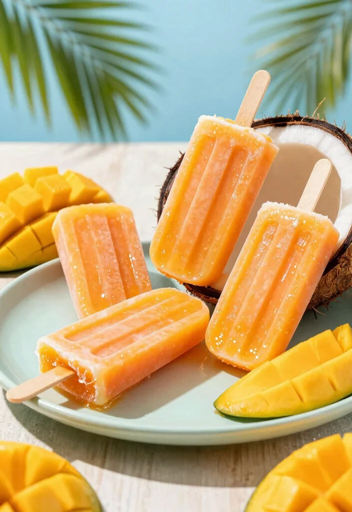 12 Summer Dessert Recipes for Light Fresh Sweet Treats - 5. Coconut Mango Popsicles 1