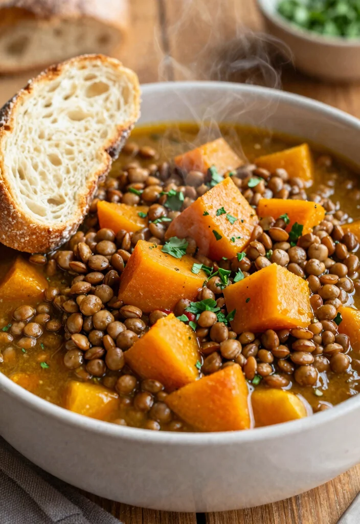 12 Vegan Acorn Squash Recipes for Cozy Seasonal Meals - 9. Acorn Squash and Lentil Stew 1