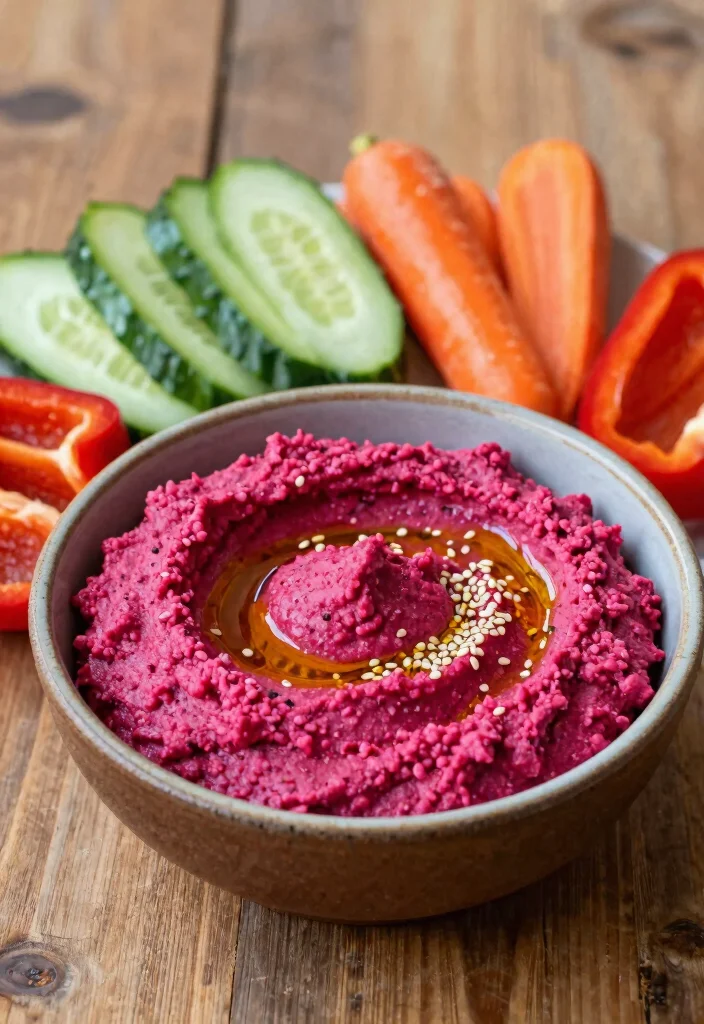 12 Vegan Beet Recipes for Colorful Nutritious Dishes 2. Beetroot Hummus 0