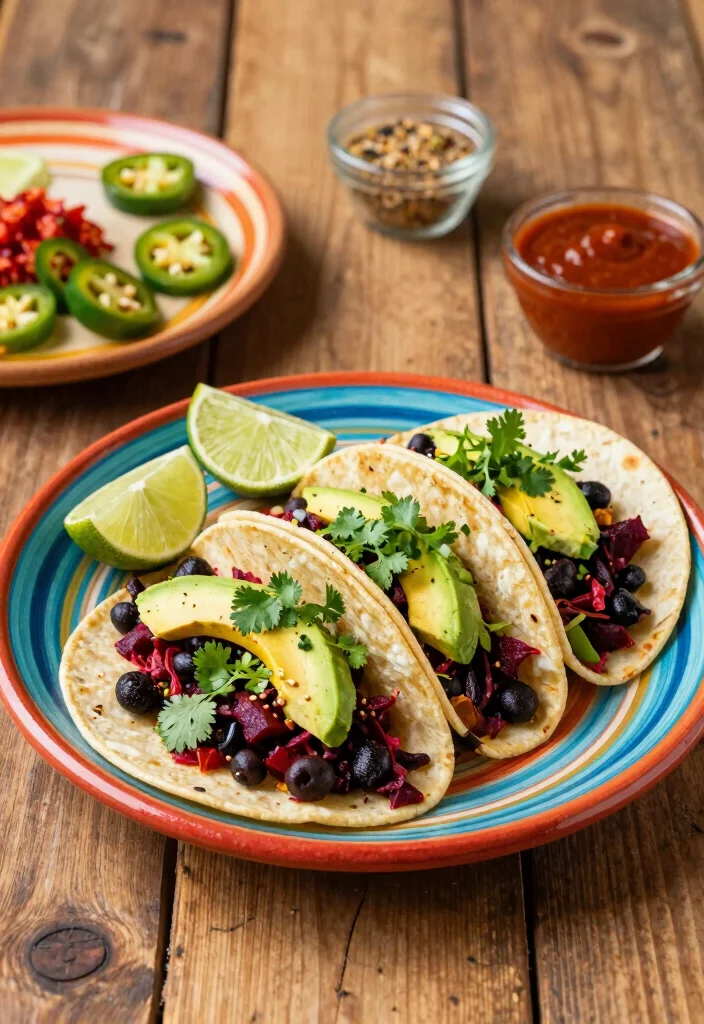 12 Vegan Beet Recipes for Colorful Nutritious Dishes 4. Spicy Beet Black Bean Tacos 0