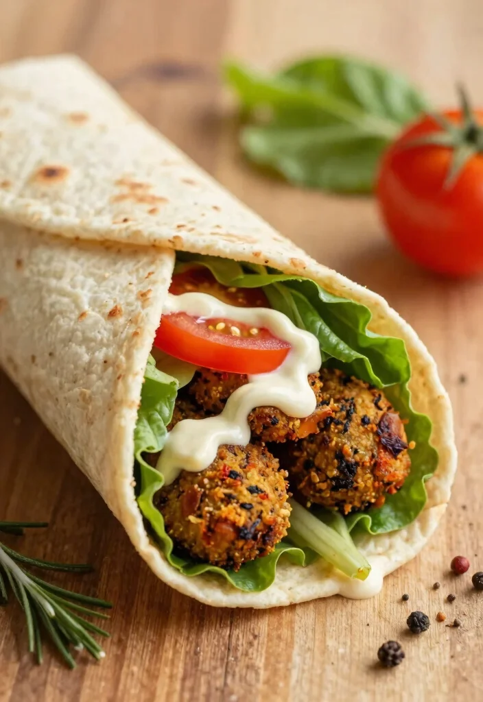 12 Vegan Middle Eastern Recipes with Bold Spiced Flavor 1. Spicy Falafel Wraps 0