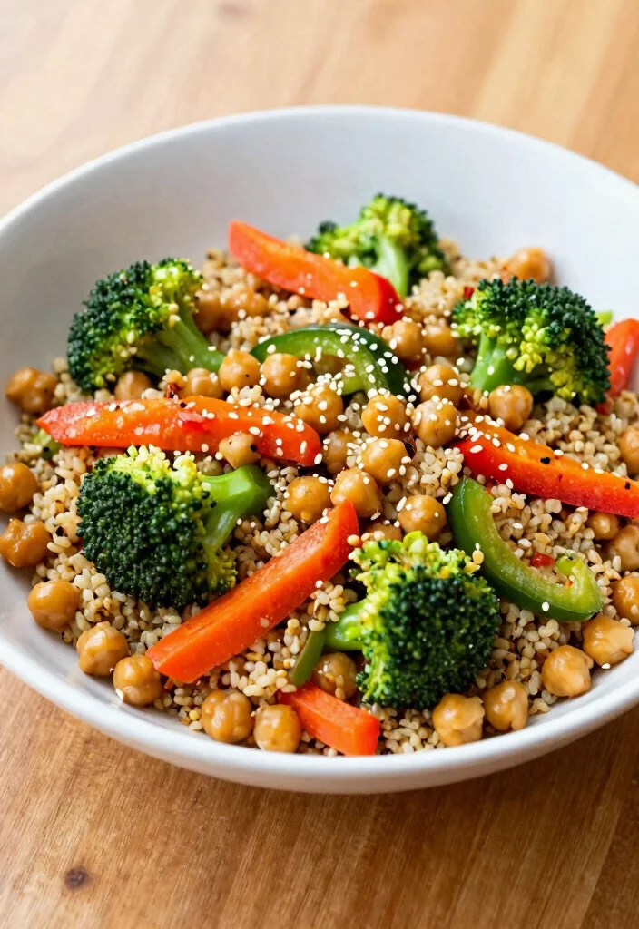 12 Vegan Quinoa Recipes for Balanced Protein Rich Meals - 3. Spicy Quinoa & Chickpea Stir-Fry 1