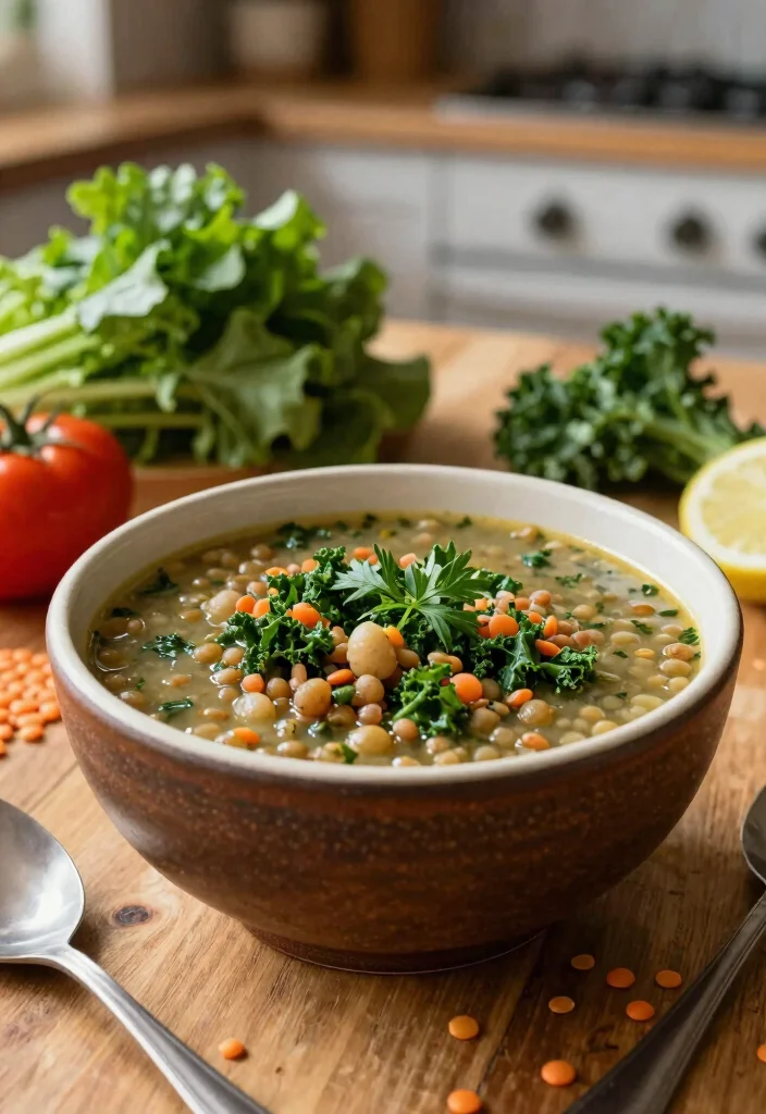 12 Winter Vegan Recipes for Warm Comforting Dishes 5. Rustic Lentil and Kale Soup 0