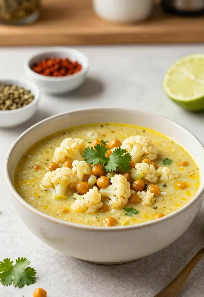 12 Winter Vegan Recipes for Warm Comforting Dishes 9. Curried Cauliflower and Chickpea Soup 0